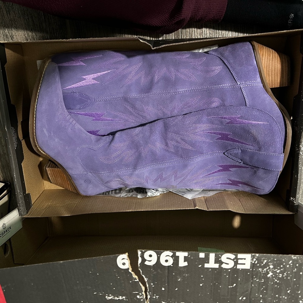 Purple Suede Cowboy Boots